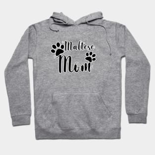 Maltese Mom Black and White Graphic Design Hoodie